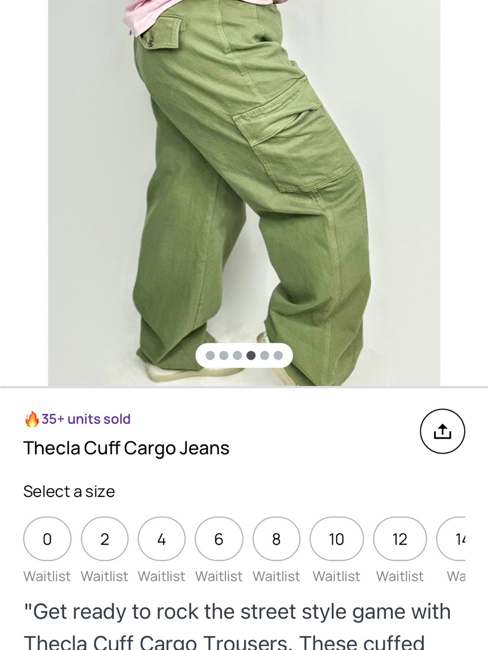 Cuff Cargo Pants - Olive Green